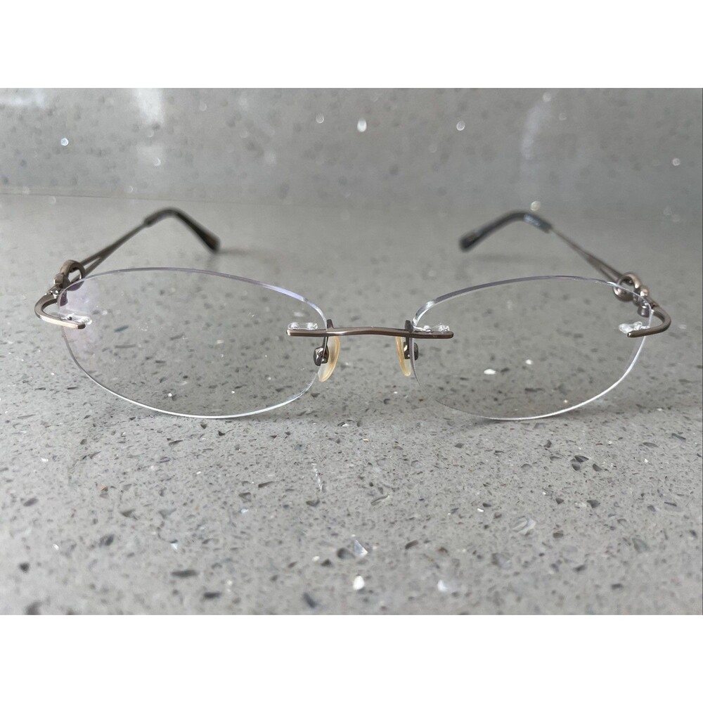 Nina Ricci Eyeglasses Frames ONLY NR-353 BRN Brown Rimless Oval 52-17-135